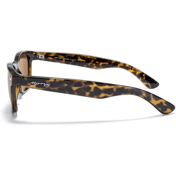 MERRYS Polarized Unisex Shades Sunglasses for Men and Women Vintage Polarized Sun Glasses Mirror LensLeopard FrameBrown Lens
