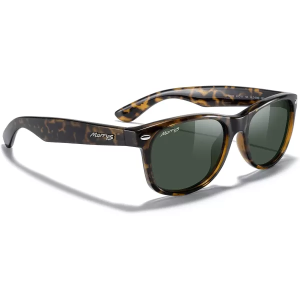 MERRYS Polarized Unisex Shades Sunglasses for Men and Women Vintage Polarized Sun Glasses Mirror LensLeopard FrameG15 Lens