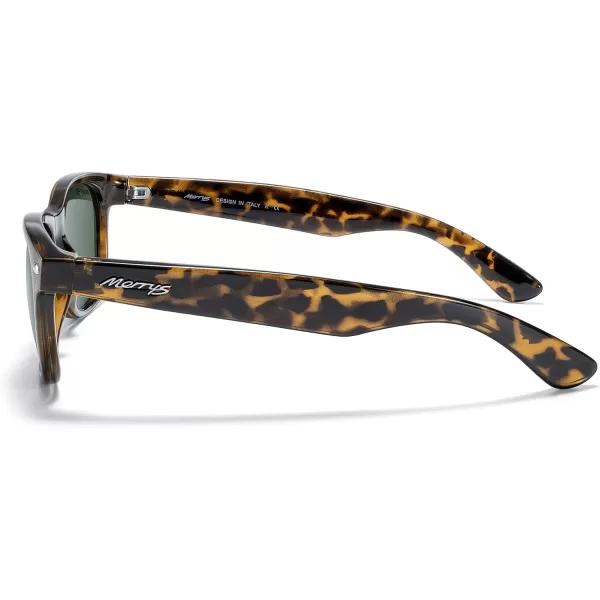 MERRYS Polarized Unisex Shades Sunglasses for Men and Women Vintage Polarized Sun Glasses Mirror LensLeopard FrameG15 Lens