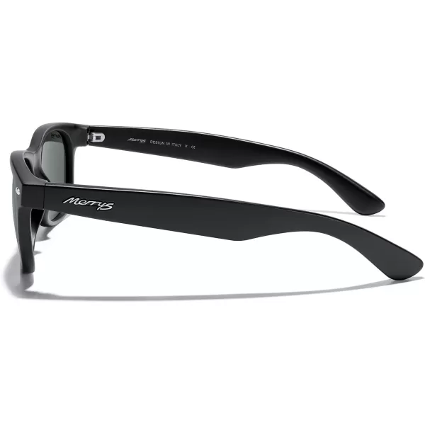 MERRYS Polarized Unisex Shades Sunglasses for Men and Women Vintage Polarized Sun Glasses Mirror LensMatte Black FrameG15 Lens
