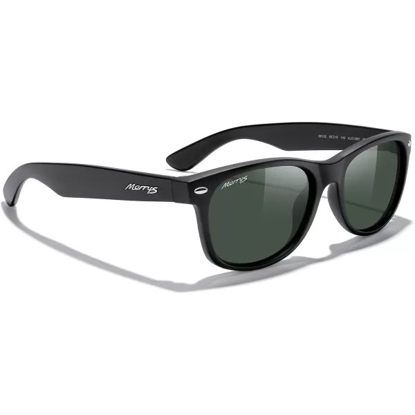 MERRYS Polarized Unisex Shades Sunglasses for Men and Women Vintage Polarized Sun Glasses Mirror LensMatte Black FrameG15 Lens