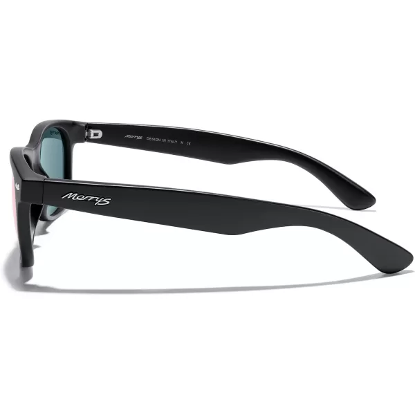 MERRYS Polarized Unisex Shades Sunglasses for Men and Women Vintage Polarized Sun Glasses Mirror LensMatte Black FramePink Mirror Lens