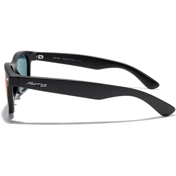 MERRYS Polarized Unisex Shades Sunglasses for Men and Women Vintage Polarized Sun Glasses Mirror LensMatte Black FrameRed Mirror Lens
