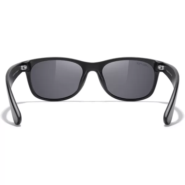 MERRYS Polarized Unisex Shades Sunglasses for Men and Women Vintage Polarized Sun Glasses Mirror LensMatte Black FrameSilver Mirror Lens