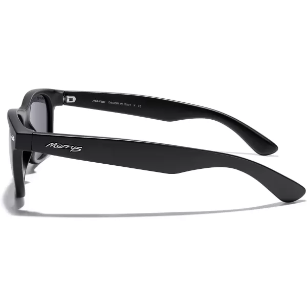 MERRYS Polarized Unisex Shades Sunglasses for Men and Women Vintage Polarized Sun Glasses Mirror LensMatte Black FrameSilver Mirror Lens