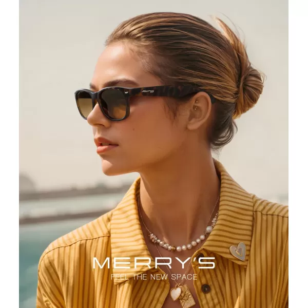 MERRYS Polarized Unisex Shades Sunglasses for Men and Women Vintage Polarized Sun Glasses Mirror LensMatte Leopard FrameBrown Gradient Lens