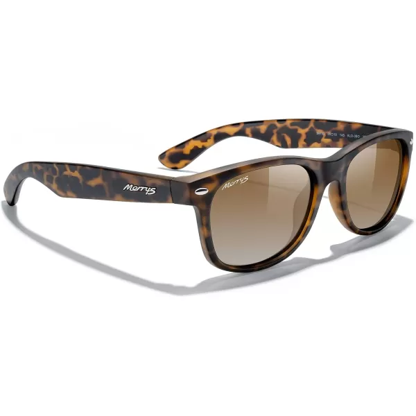 MERRYS Polarized Unisex Shades Sunglasses for Men and Women Vintage Polarized Sun Glasses Mirror LensMatte Leopard FrameBrown Gradient Lens