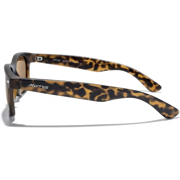 MERRYS Polarized Unisex Shades Sunglasses for Men and Women Vintage Polarized Sun Glasses Mirror LensMatte Leopard FrameBrown Lens