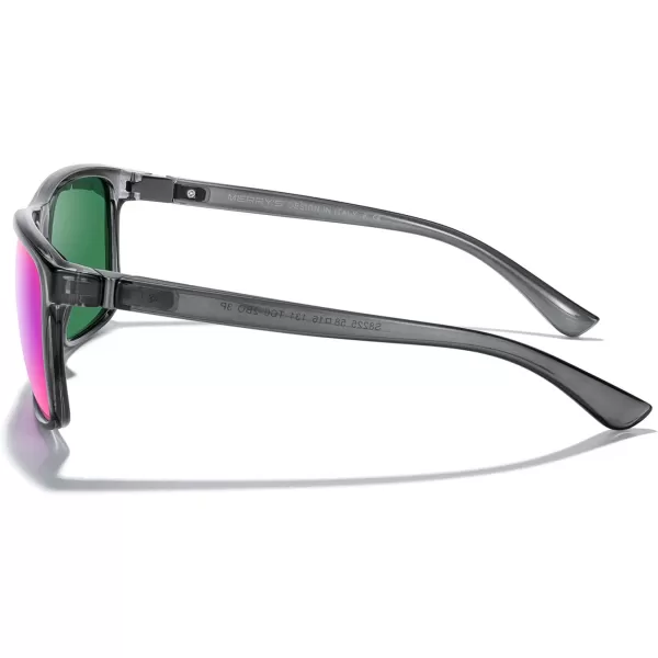 MERRYS Rectangular Polarized Sports Sunglasses for Men Women Cycling Driving Fishing UV400 Protection S8225Bright Tra Gray FrameGray MetalPurple Mirror Lens
