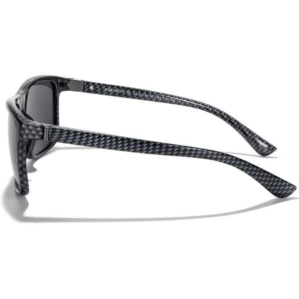 MERRYS Rectangular Polarized Sports Sunglasses for Men Women Cycling Driving Fishing UV400 Protection S8225Limited Black FrameGray MetalBlack Lens