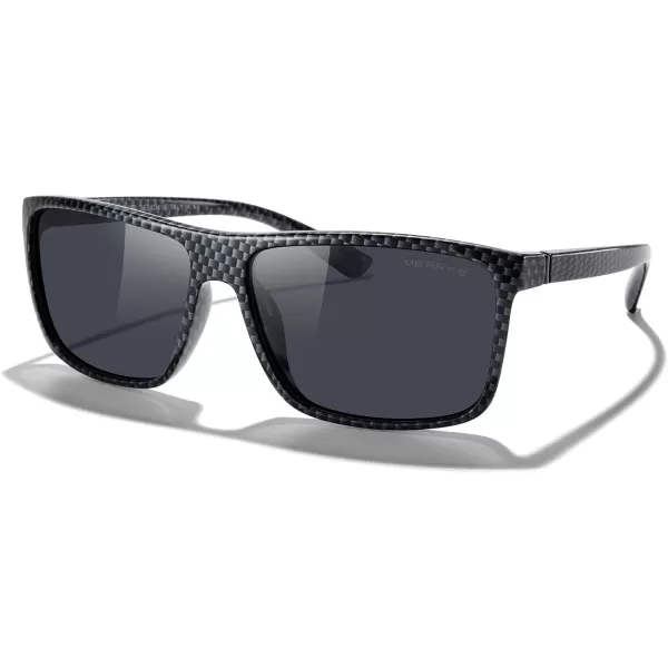MERRYS Rectangular Polarized Sports Sunglasses for Men Women Cycling Driving Fishing UV400 Protection S8225Limited Black FrameGray MetalBlack Lens