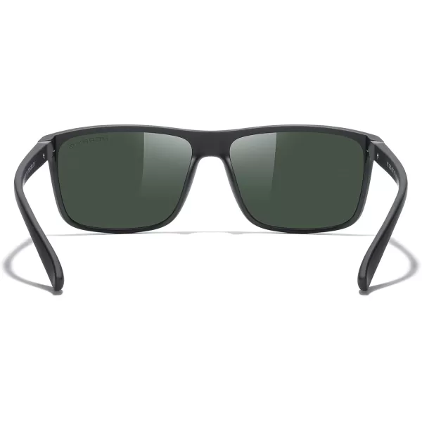 MERRYS Rectangular Polarized Sports Sunglasses for Men Women Cycling Driving Fishing UV400 Protection S8225Rubber Black FrameRubber Black LegsG15 Lens