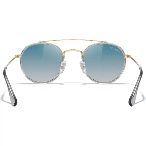 MERRYS Retro Round Polarized Sunglasses  Unisex Double Bridge Sun GlassesTra Gray FrameGold BridgeGreen Gradient Lens