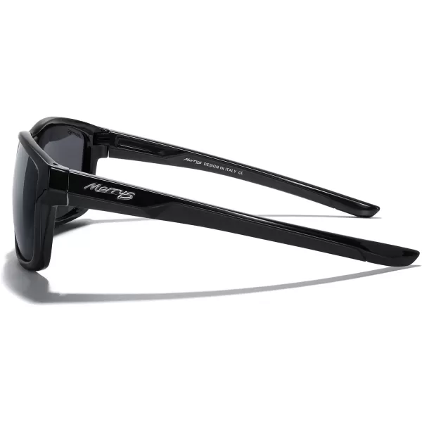 MERRYS Sports Polarized Sunglasses For Men Women Cycling Running Driving Golf Fishing UV400 Protection S9266Black FrameBlack Polarized Lens