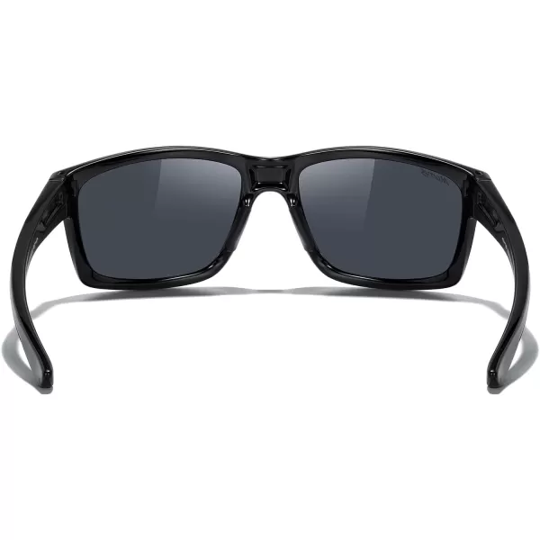 MERRYS Sports Polarized Sunglasses For Men Women Cycling Running Driving Golf Fishing UV400 Protection S9266Black FrameBlack Polarized Lens