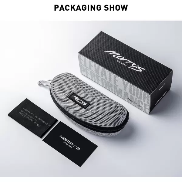 MERRYS Sports Polarized Sunglasses For Men Women Cycling Running Driving Golf Fishing UV400 Protection S9266Blue FrameBlack Polarized Lens
