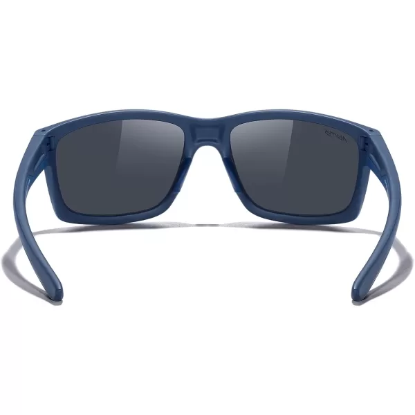 MERRYS Sports Polarized Sunglasses For Men Women Cycling Running Driving Golf Fishing UV400 Protection S9266Blue FrameBlack Polarized Lens
