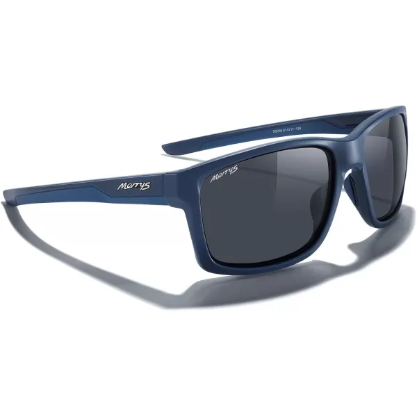 MERRYS Sports Polarized Sunglasses For Men Women Cycling Running Driving Golf Fishing UV400 Protection S9266Blue FrameBlack Polarized Lens