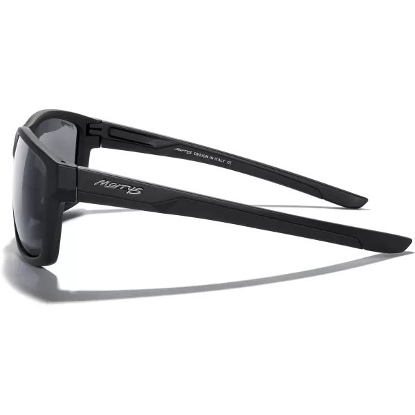 MERRYS Sports Polarized Sunglasses For Men Women Cycling Running Driving Golf Fishing UV400 Protection S9266Matte Black FrameBlack Polarized LensBlack Temples
