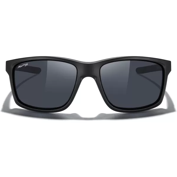 MERRYS Sports Polarized Sunglasses For Men Women Cycling Running Driving Golf Fishing UV400 Protection S9266Matte Black FrameBlack Polarized LensBlack Temples