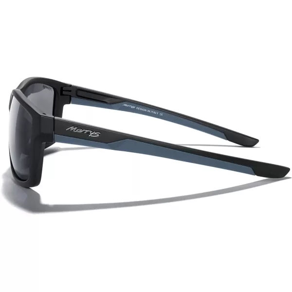 MERRYS Sports Polarized Sunglasses For Men Women Cycling Running Driving Golf Fishing UV400 Protection S9266Matte Black FrameBlack Polarized LensBlackgray Temples