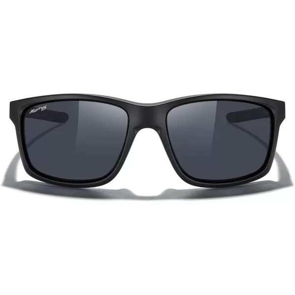 MERRYS Sports Polarized Sunglasses For Men Women Cycling Running Driving Golf Fishing UV400 Protection S9266Matte Black FrameBlack Polarized LensBlackgray Temples