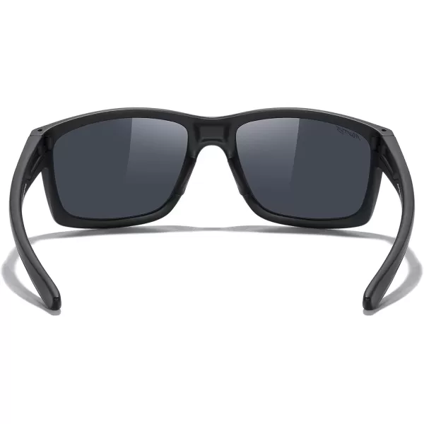 MERRYS Sports Polarized Sunglasses For Men Women Cycling Running Driving Golf Fishing UV400 Protection S9266Matte Black FrameBlack Polarized LensBlack Temples