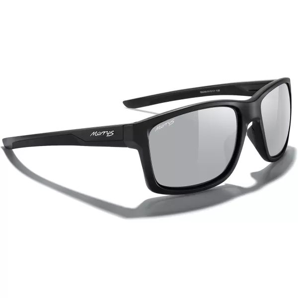 MERRYS Sports Polarized Sunglasses For Men Women Cycling Running Driving Golf Fishing UV400 Protection S9266Matte Black FrameSilver Mirror Polarized Lens