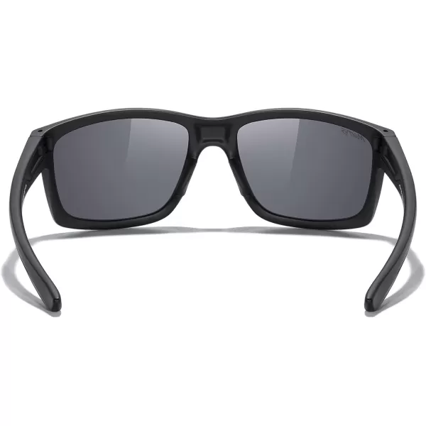 MERRYS Sports Polarized Sunglasses For Men Women Cycling Running Driving Golf Fishing UV400 Protection S9266Matte Black FrameSilver Mirror Polarized Lens
