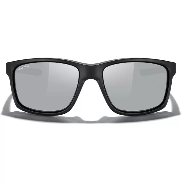MERRYS Sports Polarized Sunglasses For Men Women Cycling Running Driving Golf Fishing UV400 Protection S9266Matte Black FrameSilver Mirror Polarized Lens