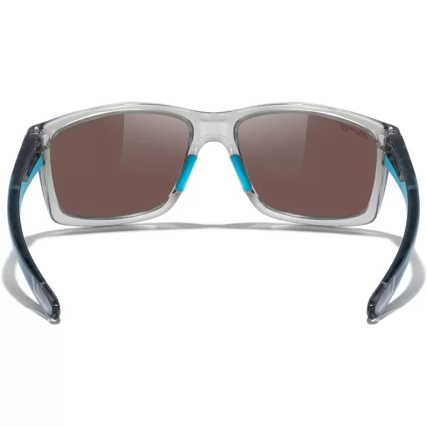 MERRYS Sports Polarized Sunglasses For Men Women Cycling Running Driving Golf Fishing UV400 Protection S9266Tra Gray FrameBlue Mirror Polarized Lens