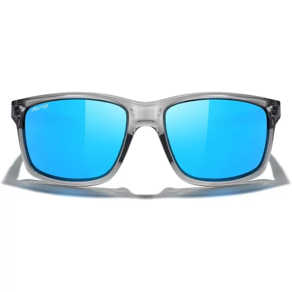 MERRYS Sports Polarized Sunglasses For Men Women Cycling Running Driving Golf Fishing UV400 Protection S9266Tra Gray FrameBlue Mirror Polarized Lens