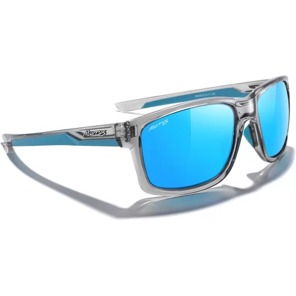 MERRYS Sports Polarized Sunglasses For Men Women Cycling Running Driving Golf Fishing UV400 Protection S9266Tra Gray FrameBlue Mirror Polarized Lens