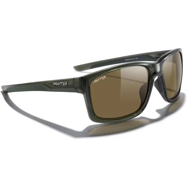 MERRYS Sports Polarized Sunglasses For Men Women Cycling Running Driving Golf Fishing UV400 Protection S9266Tra Green FrameBrown Polarized Lens
