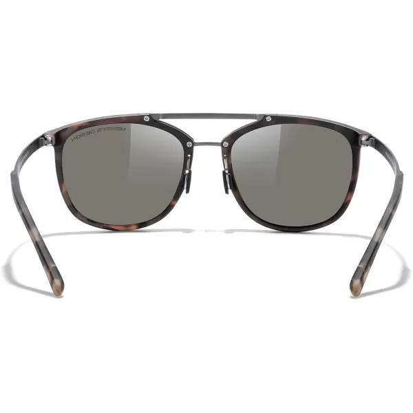 MERRYS Square Polarized Sunglasses for Men Women Vintage Double Bridge Sunglasses Mirrored LensTortoise FrameGray BridgeBlue Mirror Lens