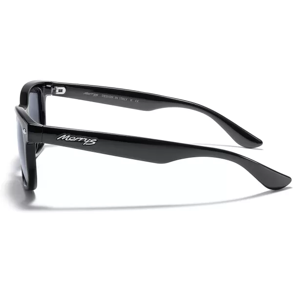 MERRYS Unisex Kids Polarized Sunglasses for kids Children Polarized Retro Sunglasses Age 312Black FrameBlack Lens
