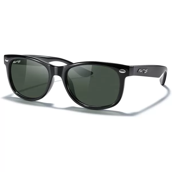 MERRYS Unisex Kids Polarized Sunglasses for kids Children Polarized Retro Sunglasses Age 312Black FrameG15 Lens