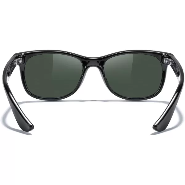 MERRYS Unisex Kids Polarized Sunglasses for kids Children Polarized Retro Sunglasses Age 312Black FrameG15 Lens