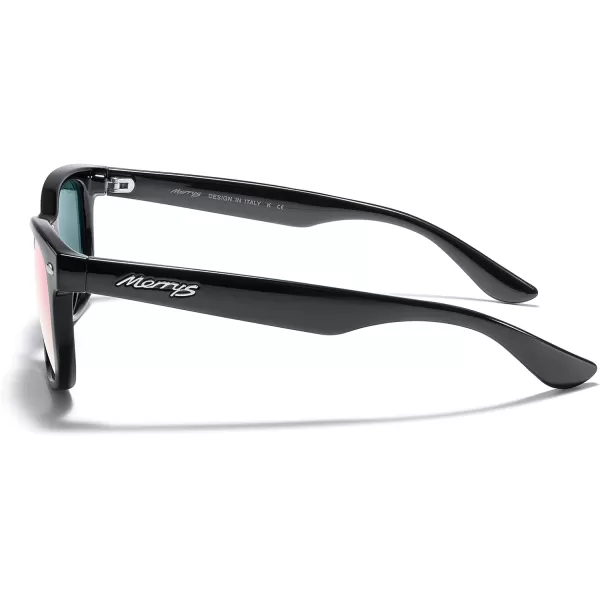 MERRYS Unisex Kids Polarized Sunglasses for kids Children Polarized Retro Sunglasses Age 312Black FramePink Mirror Lens