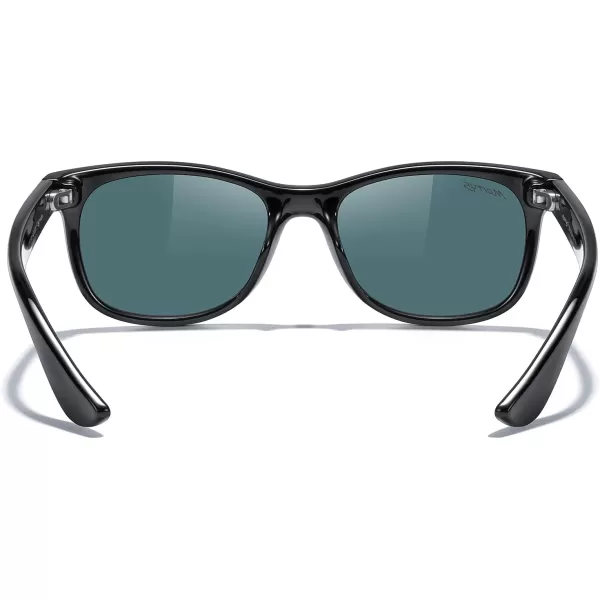 MERRYS Unisex Kids Polarized Sunglasses for kids Children Polarized Retro Sunglasses Age 312Black FrameRed Mirror Lens
