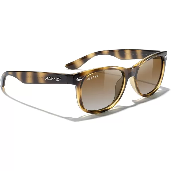 MERRYS Unisex Kids Polarized Sunglasses for kids Children Polarized Retro Sunglasses Age 312Leopard FrameBrown Gradient Lens