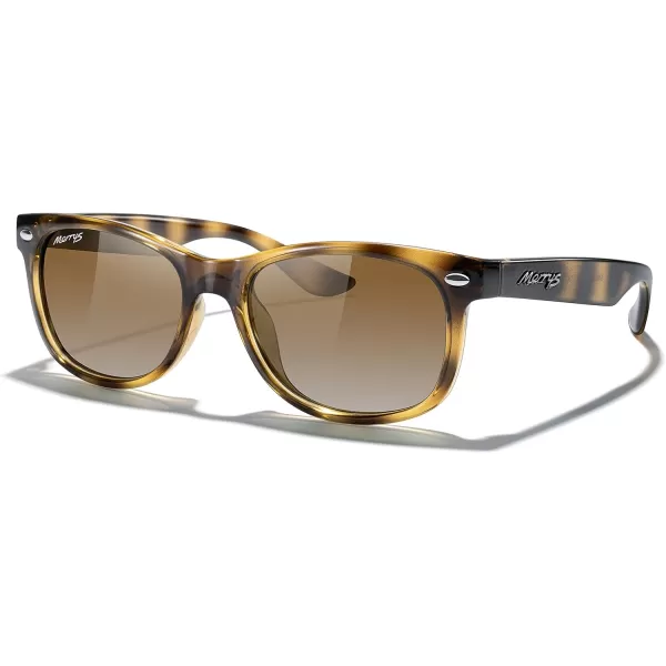 MERRYS Unisex Kids Polarized Sunglasses for kids Children Polarized Retro Sunglasses Age 312Leopard FrameBrown Gradient Lens