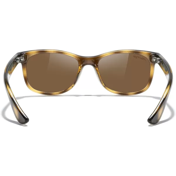MERRYS Unisex Kids Polarized Sunglasses for kids Children Polarized Retro Sunglasses Age 312Leopard FrameBrown Lens