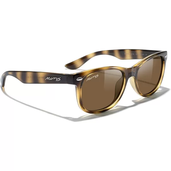 MERRYS Unisex Kids Polarized Sunglasses for kids Children Polarized Retro Sunglasses Age 312Leopard FrameBrown Lens