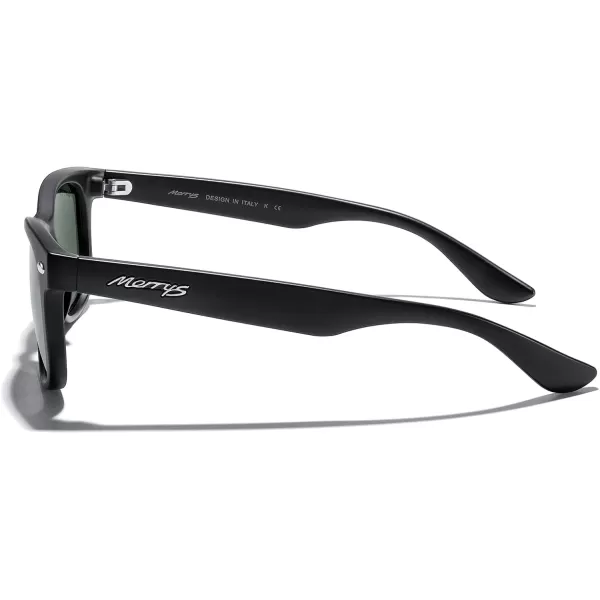 MERRYS Unisex Kids Polarized Sunglasses for kids Children Polarized Retro Sunglasses Age 312Matte Black FrameG15 Lens