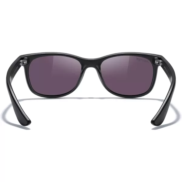MERRYS Unisex Kids Polarized Sunglasses for kids Children Polarized Retro Sunglasses Age 312Matte Black FrameGreen Mirror Lens