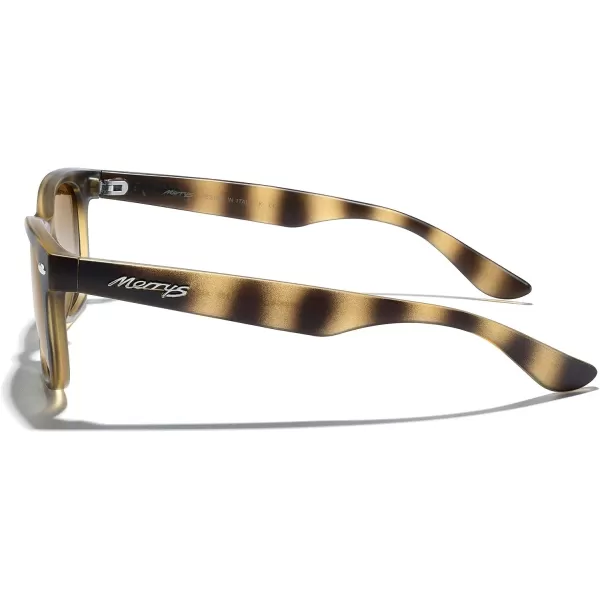 MERRYS Unisex Kids Polarized Sunglasses for kids Children Polarized Retro Sunglasses Age 312Matte Leopard FrameBrown Gradient Lens