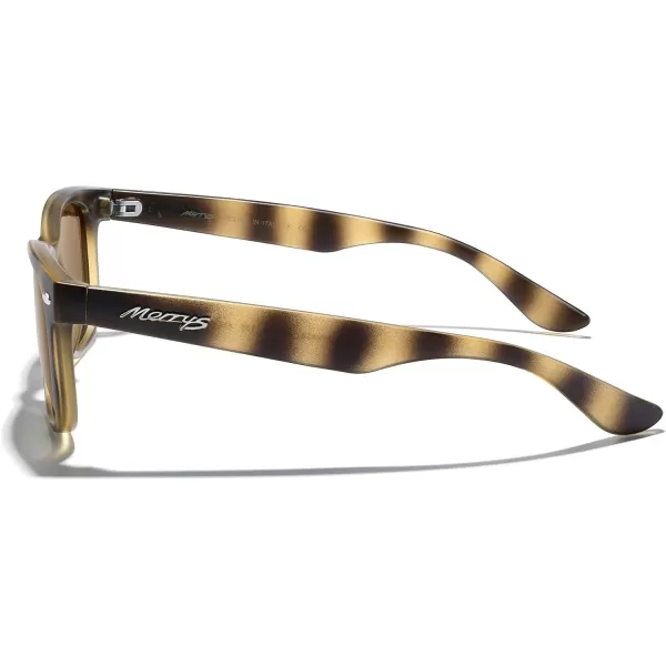 MERRYS Unisex Kids Polarized Sunglasses for kids Children Polarized Retro Sunglasses Age 312Matte Leopard FrameBrown Lens