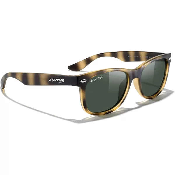 MERRYS Unisex Kids Polarized Sunglasses for kids Children Polarized Retro Sunglasses Age 312Matte Leopard FrameG15 Lens