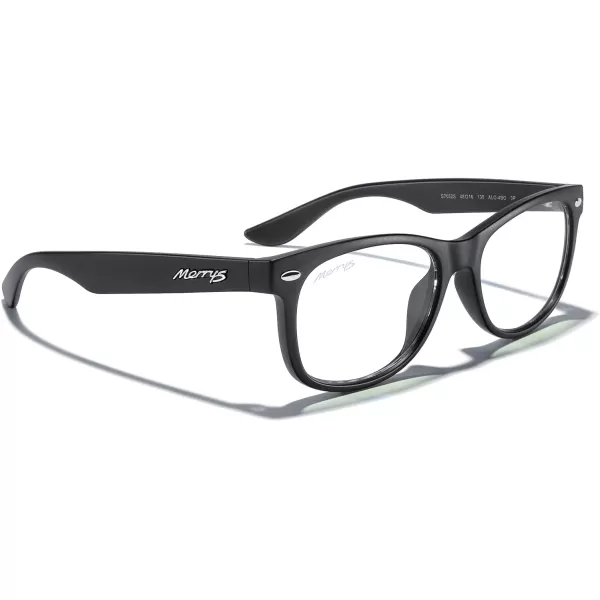 MERRYS Unisex Kids Polarized Sunglasses for kids Children Polarized Retro Sunglasses Age 312Zmatte Black FrameAntiblue Light Lens